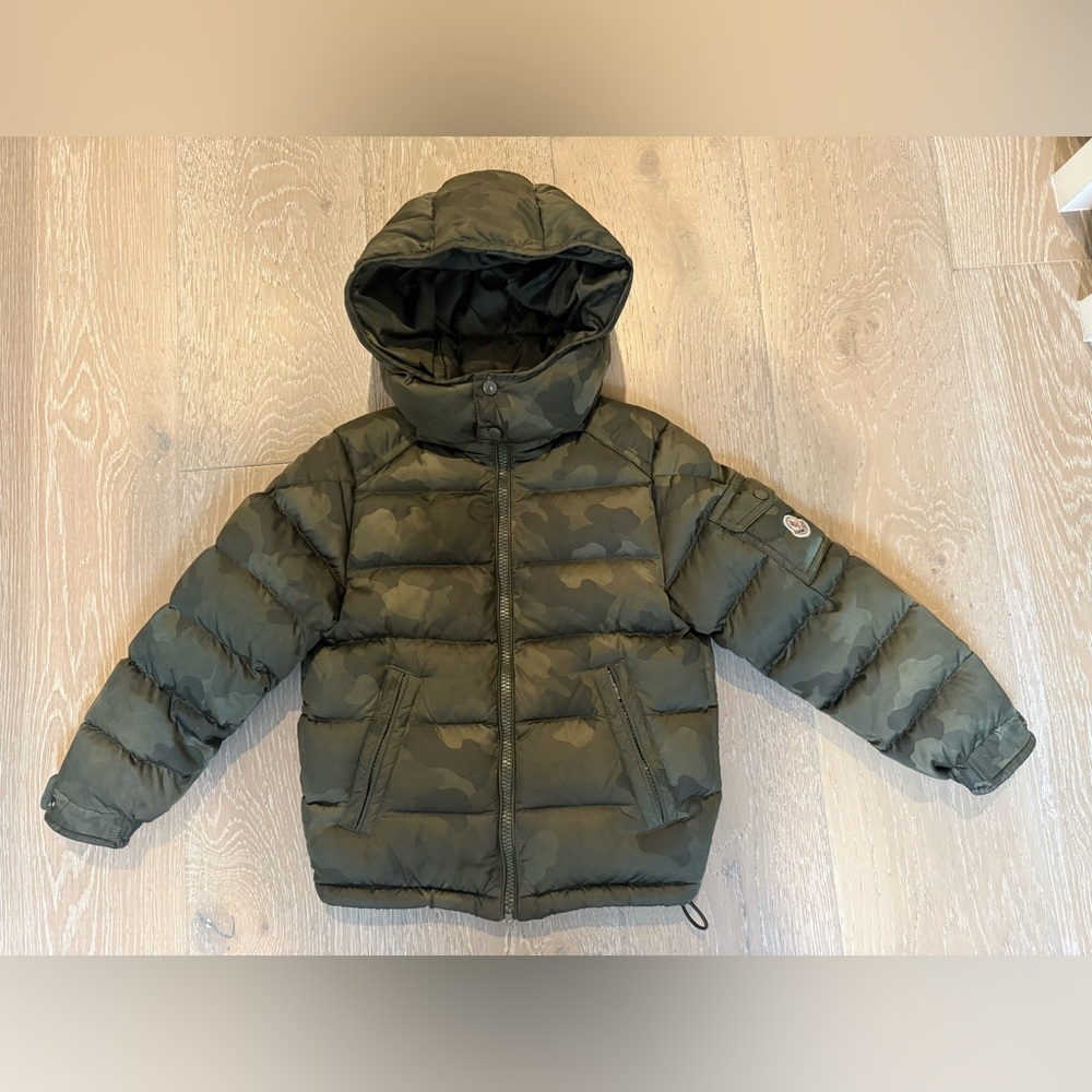 Moncler Kids Piumino Nuovo Green Camouflage Puffer Hooded Jacket 5